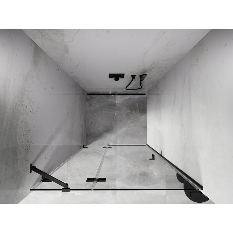 Mexen Lunar porte de douche pivotante gauche 75 cm, transparent, gris canon brossé - 834-075-000-66-00-L