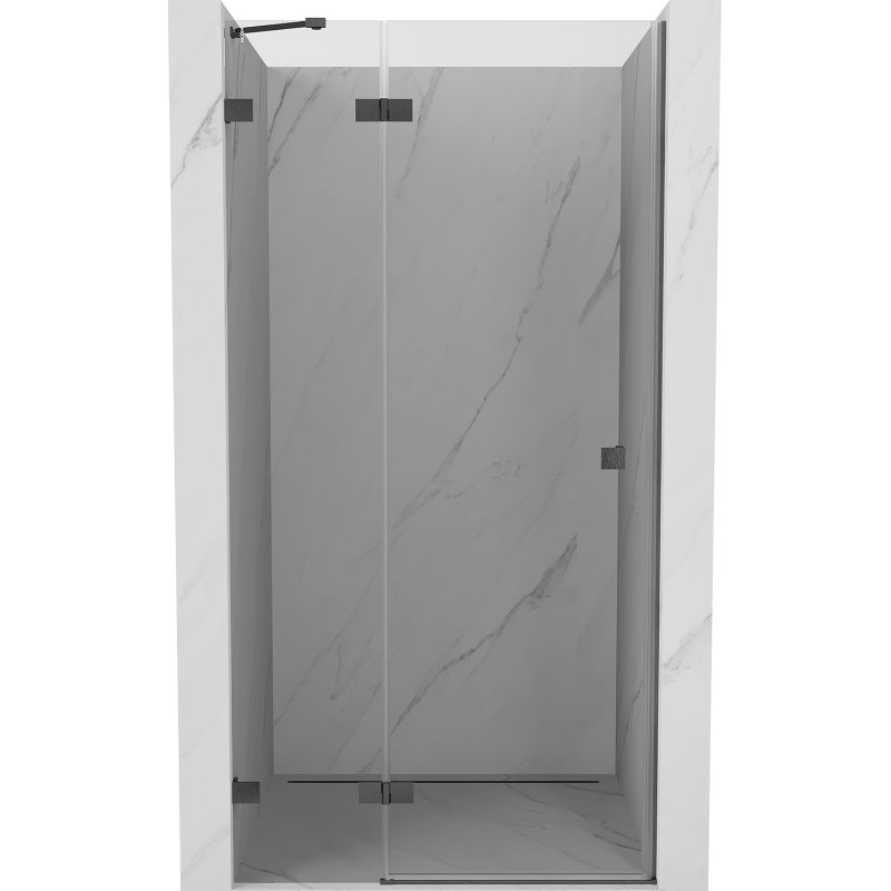 Mexen Lunar porte de douche pivotante gauche 85 cm, transparent, gris canon brossé - 834-085-000-66-00-L