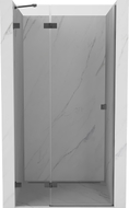 Mexen Lunar porte de douche battante gauche 95 cm, transparent, gris canon brossé - 834-095-000-66-00-L