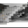 Mexen Kioto paroi de douche autoportante 140 x 200 cm, transparent/Design noir 8 mm, Noir - 800-140-002-70-77