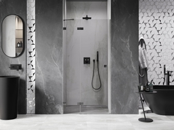 Mexen Lunar portes de douche pivotantes gauche 115 cm, transparent, gris canon brossé - 834-115-000-66-00-L