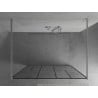 Mexen Kioto paroi de douche autoportante 100 x 200 cm, motif noir 8 mm, chrome - 800-100-002-01-78