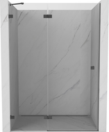 Mexen Lunar porte de douche pivotante gauche 140 cm, transparent, gris canon brossé - 834-140-000-66-00-L
