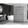 Mexen Kioto paroi de douche autoportante 110 x 200 cm, motif noir 8 mm, chrome - 800-110-002-01-78