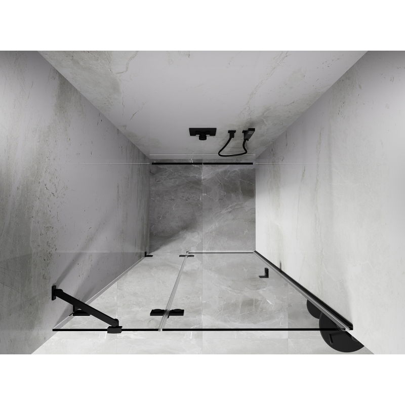 Mexen Lunar porte de douche pivotante gauche 110 cm, transparent, noir - 834-110-000-70-00-L