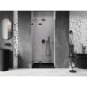 Mexen Lunar portes de douche battantes à gauche 120 cm, transparentes, noires - 834-120-000-70-00-L
