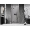 Mexen Lunar portes de douche battantes à gauche 120 cm, transparentes, noires - 834-120-000-70-00-L