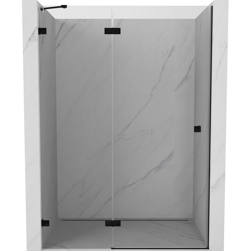 Mexen Lunar porte de douche battante gauche 135 cm, transparent, noir - 834-135-000-70-00-L