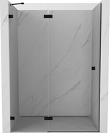 Mexen Lunar porte de douche battante gauche 135 cm, transparent, noir - 834-135-000-70-00-L