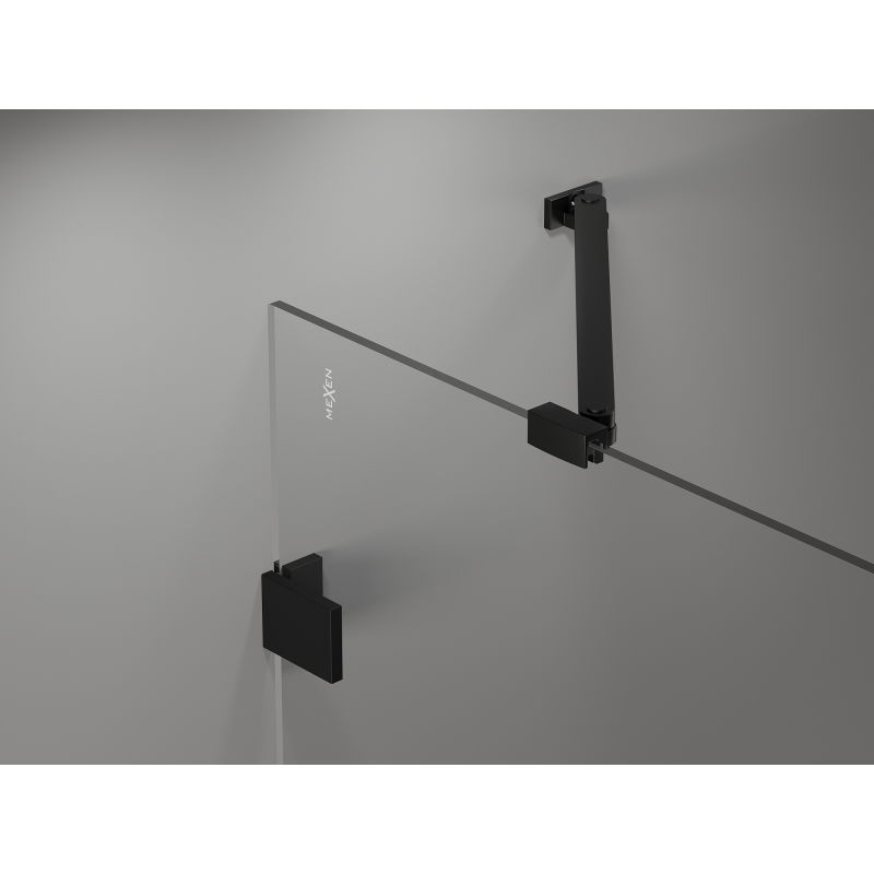 Mexen Lunar porte de douche battante gauche 140 cm, transparent, noir - 834-140-000-70-00-L