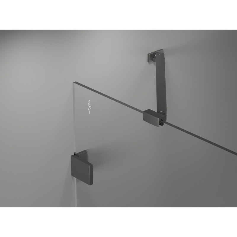 Mexen Lunar porte de douche pivotante gauche 100 cm, transparent, gun metal - 834-100-000-95-00-L