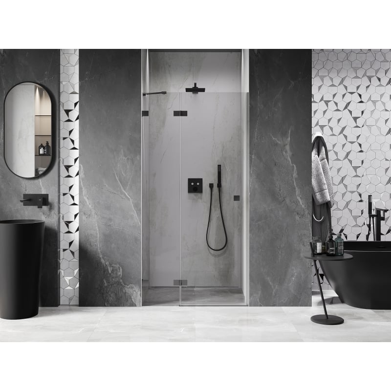 Mexen Lunar porte de douche pivotante gauche 110 cm, transparent, métal canon - 834-110-000-95-00-L