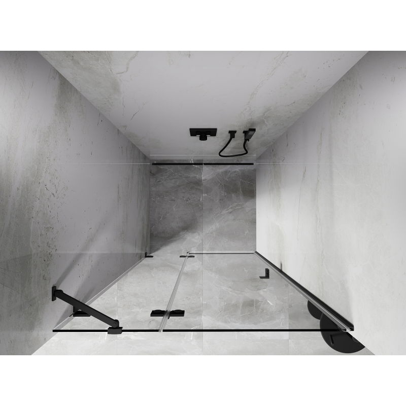 Mexen Lunar porte de douche ouvrante gauche 115 cm, transparent, gun metal - 834-115-000-95-00-L