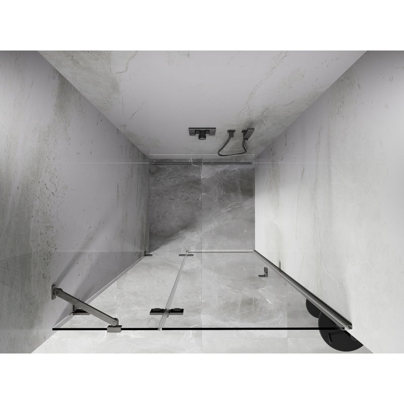 Mexen Lunar porte de douche pivotante gauche 70 cm, transparent, nickel brossé - 834-070-000-97-00-L