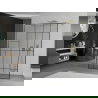 Mexen Kioto paroi de douche autoportante 140 x 200 cm, transparent/Design noir 8 mm, Or - 800-140-002-50-78