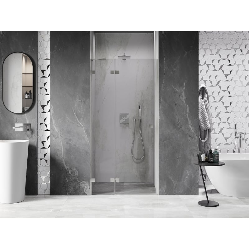 Mexen Lunar porte de douche pivotante gauche 110 cm, transparent, nickel brossé - 834-110-000-97-00-L