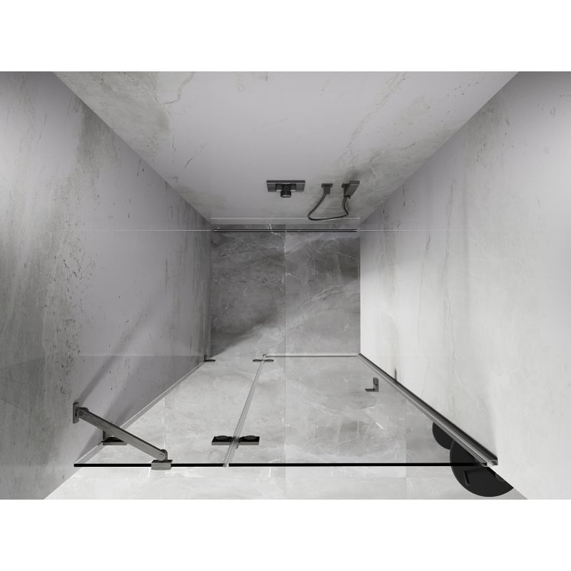 Mexen Lunar porte de douche pivotante gauche 125 cm, transparent, nickel brossé - 834-125-000-97-00-L