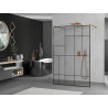 Mexen Kioto paroi de douche autoportante 110 x 200 cm, motif noir 8 mm, or rose - 800-110-002-60-78