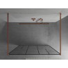 Mexen Kioto paroi de douche autoportante 110 x 200 cm, motif noir 8 mm, or rose - 800-110-002-60-78