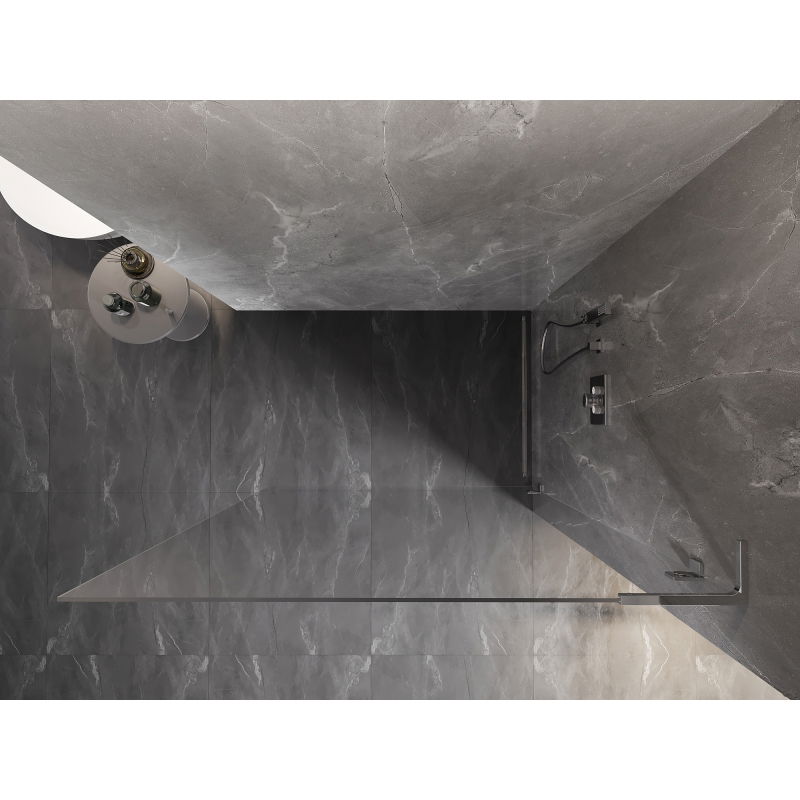 Mexen Lunar L paroi de douche Walk-in droite 80 x 200 cm, transparent 8 mm, chrome - 830L-080-000-01-00-P