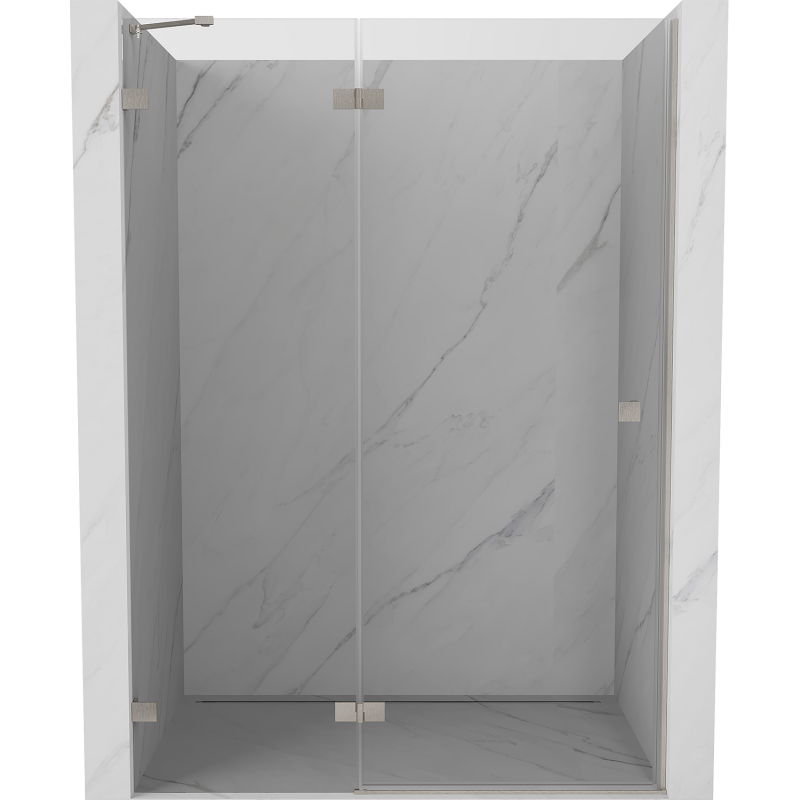 Mexen Lunar porte de douche pivotante gauche 140 cm, transparent, nickel brossé - 834-140-000-97-00-L