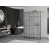 Mexen Kioto paroi de douche autoportante 140 x 200 cm, motif noir 8 mm, or rose - 800-140-002-60-78