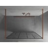 Mexen Kioto paroi de douche autoportante 140 x 200 cm, motif noir 8 mm, or rose - 800-140-002-60-78