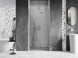 Porte de douche pivotante droite Mexen Lunar 85 cm, transparent, chrome - 834-085-000-01-00-P