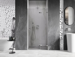 Mexen Lunar porte de douche battante droite 90 cm, transparent, chrome - 834-090-000-01-00-P