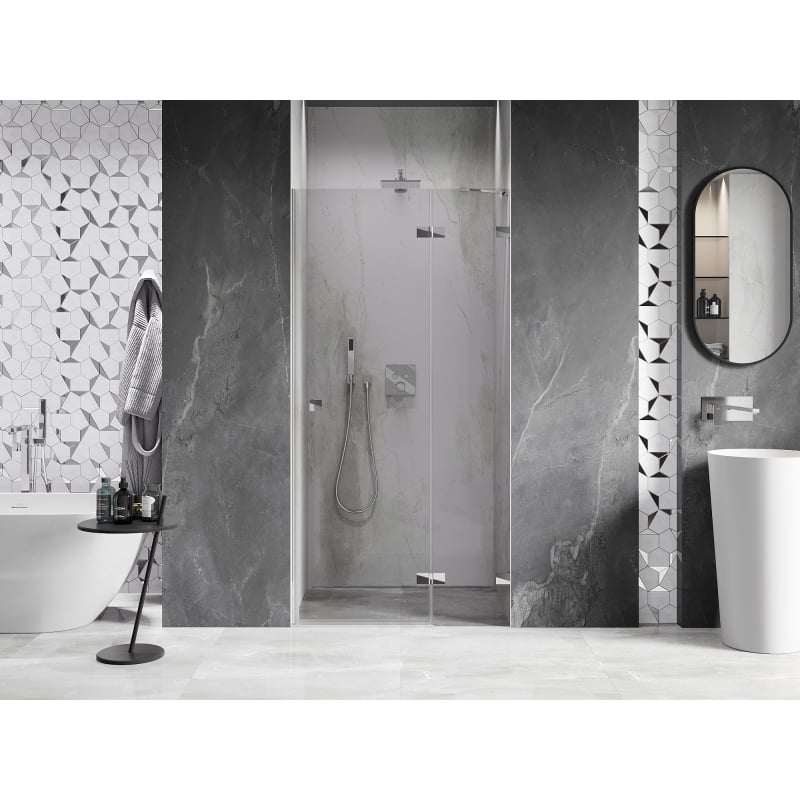 Mexen Lunar porte de douche pivotante droite 120 cm, transparent, chrome - 834-120-000-01-00-P