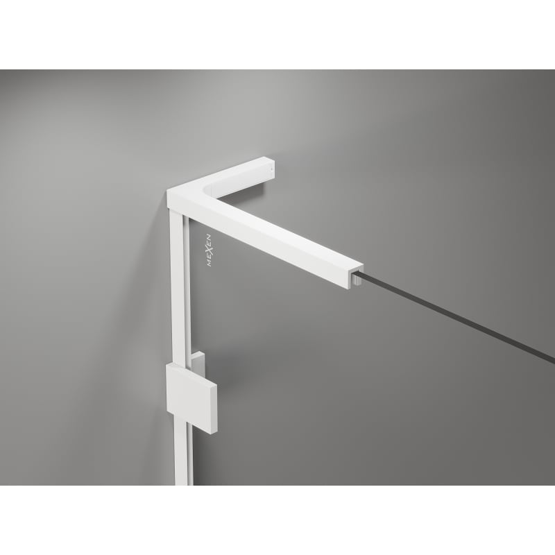 Mexen Lunar L paroi de douche Walk-in droite 70 x 200 cm, transparent 8 mm, blanc - 830L-070-000-20-00-P