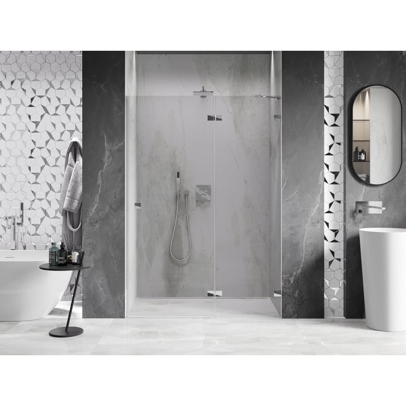 Mexen Lunar porte de douche pivotante droite 140 cm, transparent, chrome - 834-140-000-01-00-P
