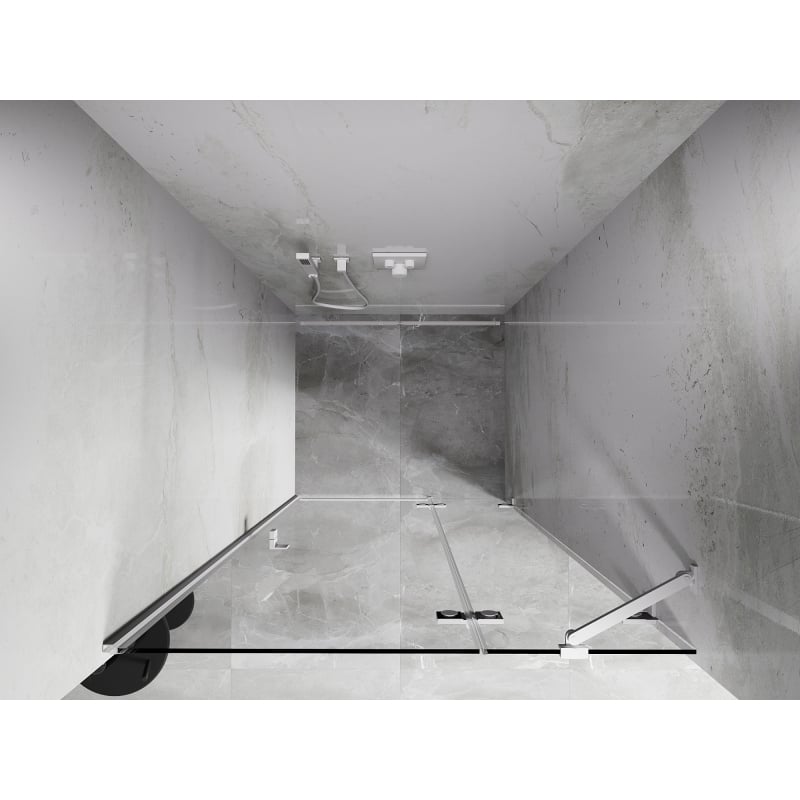 Mexen Lunar porte de douche pivotante droite 70 cm, transparent, blanc - 834-070-000-20-00-P