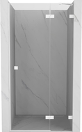 Mexen Lunar porte de douche battante droite 75 cm, transparent, blanc - 834-075-000-20-00-P