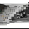 Mexen Kioto paroi de douche autoportante 140 x 200 cm, transparent/Design noir 8 mm, Noir - 800-140-002-70-78