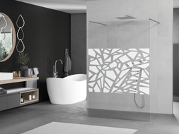 Mexen Kioto paroi de douche autoportante 100 x 200 cm, motif blanc 8 mm, chrome - 800-100-002-01-85