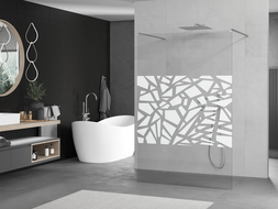 Mexen Kioto paroi de douche autoportante 100 x 200 cm, transparent/Design blanc 8 mm, Chrome - 800-100-002-01-85