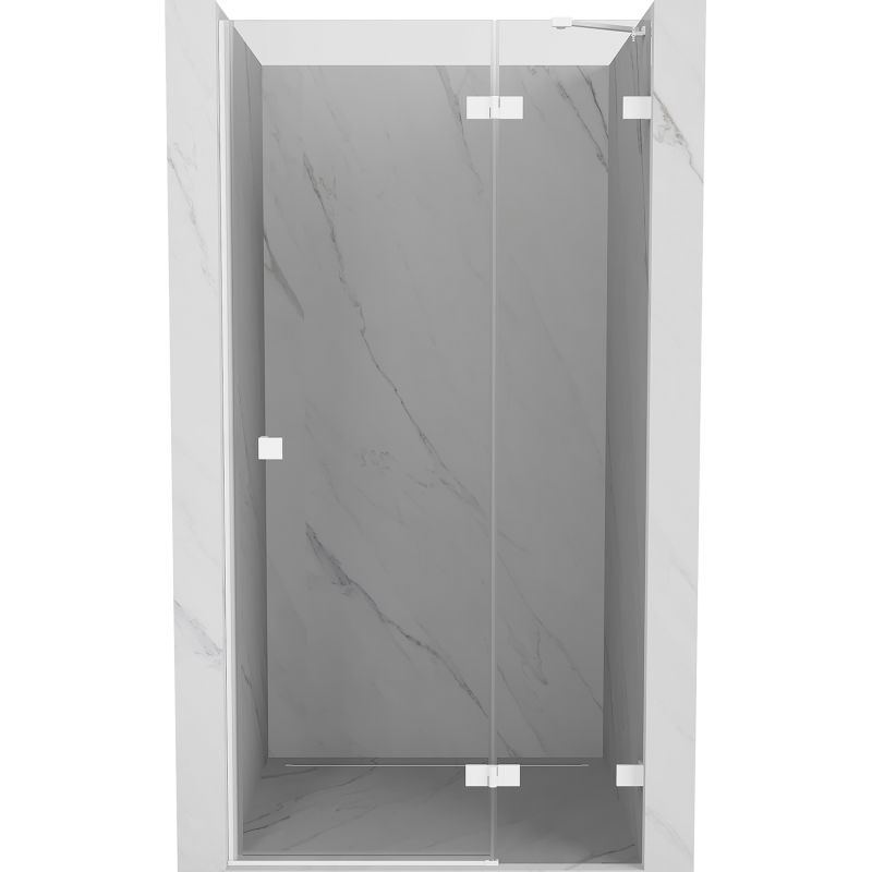 Mexen Lunar porte de douche battante droite 110 cm, transparente, blanche - 834-110-000-20-00-P