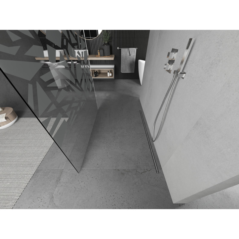 Mexen Kioto paroi de douche autoportante 110 x 200 cm, motif blanc 8 mm, chromé - 800-110-002-01-85