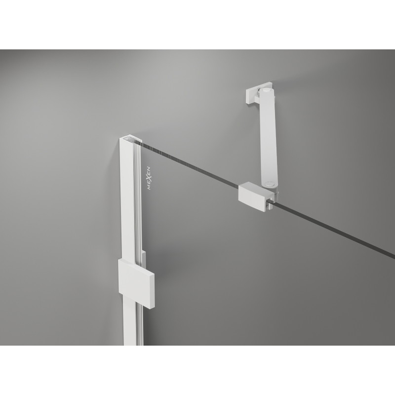 Mexen Lunar porte de douche pivotante droite 120 cm, transparent, blanc - 834-120-000-20-00-P