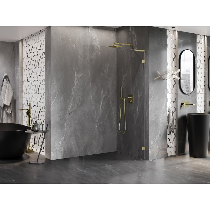 Mexen Lunar L paroi de douche Walk-in droite 70 x 200 cm, transparent 8 mm, or - 830L-070-000-50-00-P