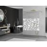 Mexen Kioto paroi de douche autoportante 110 x 200 cm, motif blanc 8 mm, doré - 800-110-002-50-85