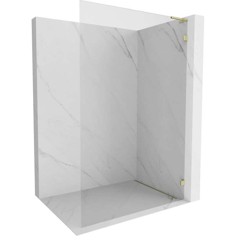 Mexen Lunar L paroi de douche Walk-in droite 80 x 200 cm, transparente 8 mm, or - 830L-080-000-50-00-P