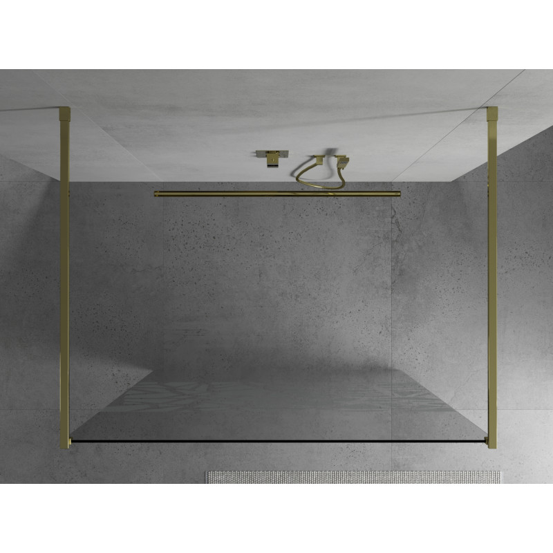 Mexen Kioto paroi de douche autoportante 110 x 200 cm, motif blanc 8 mm, doré - 800-110-002-50-85