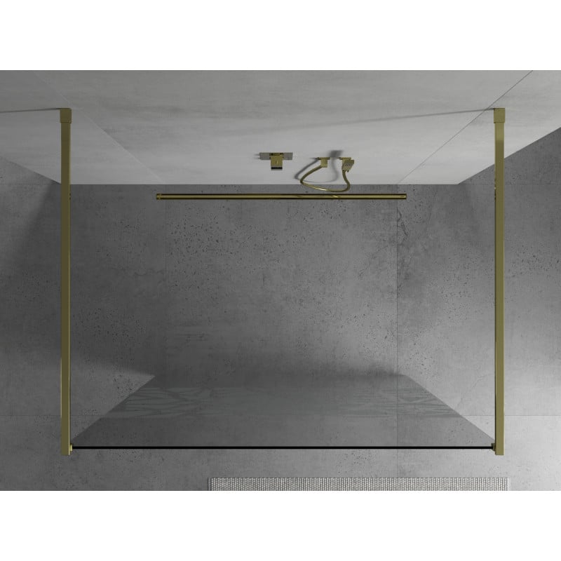 Mexen Kioto paroi de douche autoportante 110 x 200 cm, motif blanc 8 mm, or - 800-110-002-50-85