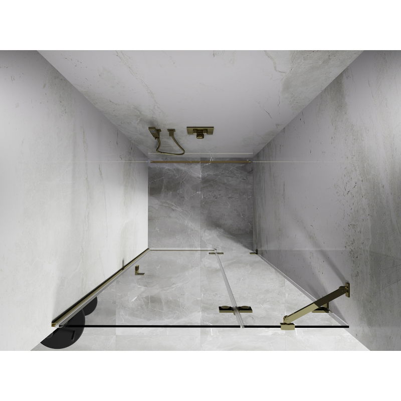 Mexen Lunar porte de douche pivotante droite 105 cm, transparentes, dorées - 834-105-000-50-00-P