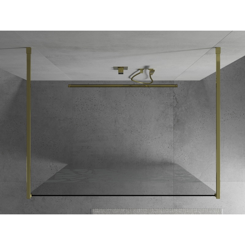 Mexen Kioto paroi de douche autoportante 120 x 200 cm, motif blanc 8 mm, dorée - 800-120-002-50-85