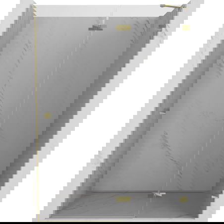 Mexen Lunar porte de douche battante droite 130 cm, transparentes, dorées - 834-130-000-50-00-P