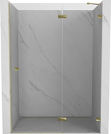 Mexen Lunar porte de douche battante droite 135 cm, transparent, doré - 834-135-000-50-00-P