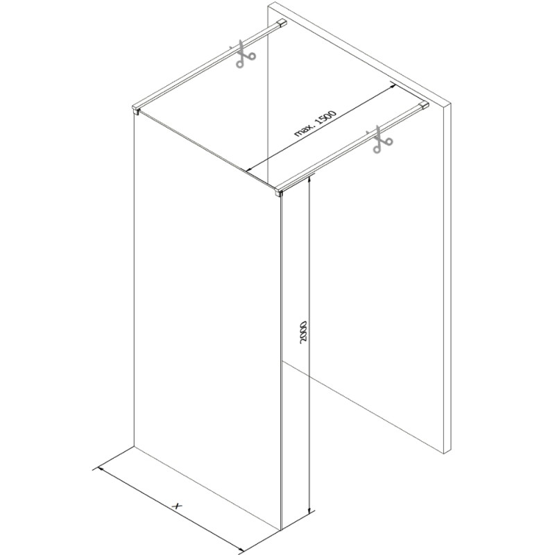 Mexen Kioto paroi de douche autoportante 120 x 200 cm, motif blanc 8 mm, or rose - 800-120-002-60-85
